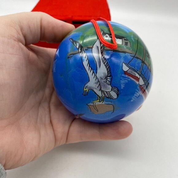 Li Bien Seaside Nautical Glass Christmas ornament Seaside town Maine Boston - Picture 7 of 12